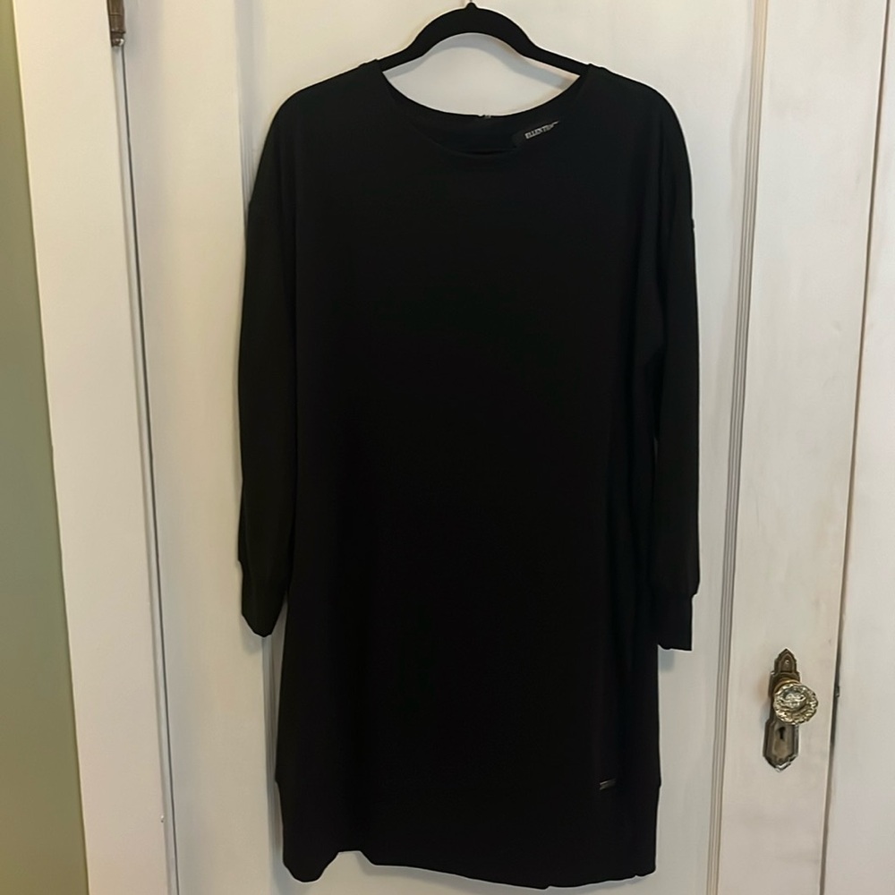 Ellen Tracy Black Sweatshirt Dress (Women’s Large)